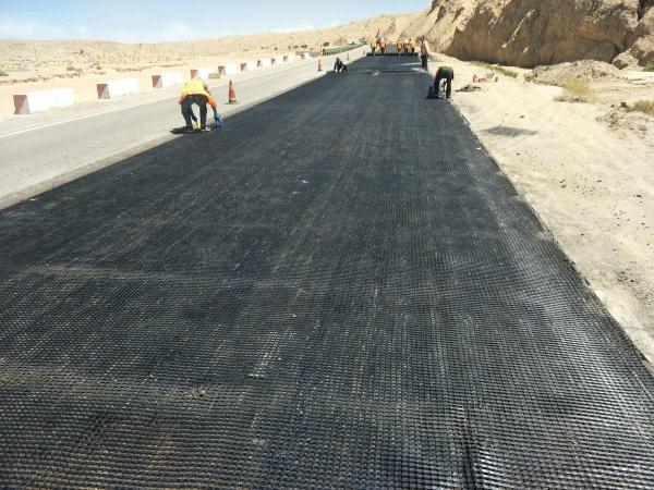 土工格栅施工图片